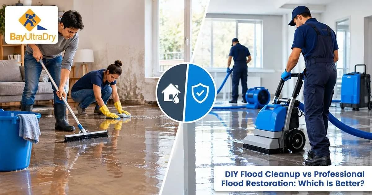 DIY cleaning vs professional flood restoration